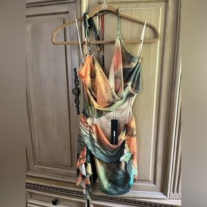 Women’s sexy halter ring, cut out patterned Fashion Nova dress